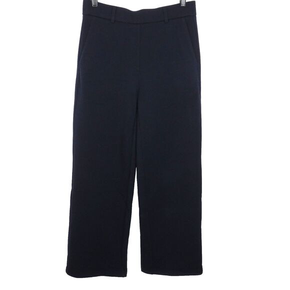 OGL FuzzLuxe Soft Cozy Wool Blend Straight Leg Pull On Pants Navy PETITE XS - Picture 2 of 9